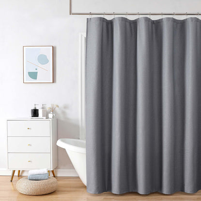 OVZME Berry Cute Shower Curtain, Embossed Textured Fabric Shower Curtain for Bathroom - Soft Cloth & Hotel Spa Luxury, Water Repellent, Machine Washable Shower Curtain, 72X72, Glacier Blue