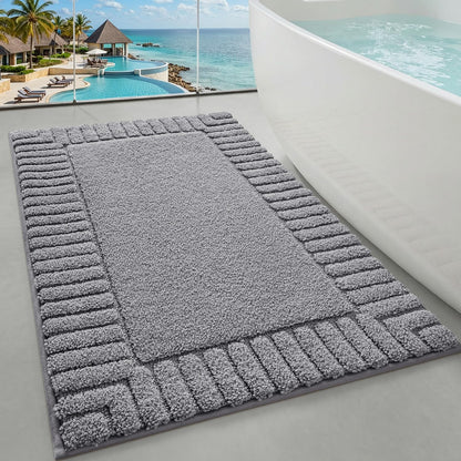 LUMI Soft Bathroom Rugs Absorbent, Non Slip Bath Mat 24x36, Beige