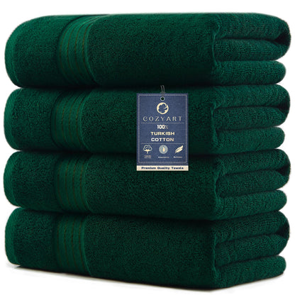 COZYART Luxury Bath Towels 4 PCS, 27x54 650 GSM Turkish Cotton Burnt Orange