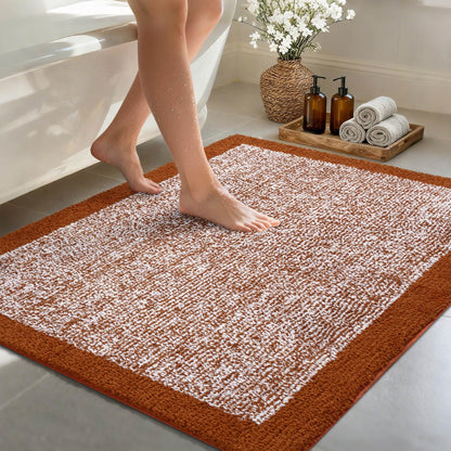 Long 2x4 Ft (48''x24'') Bathroom Rugs, Non Slip Washable Bath Mat Grey