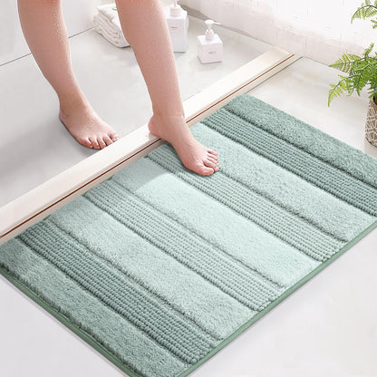 3 Pcs Ombre Bath Mat Set for Bathroom, Non Slip Ultra Soft and Thick Water Absorbent Bath Carpet, Machine Washable & Quick Dry Bathroom Rug, for Bedroom Door Living Room,Green