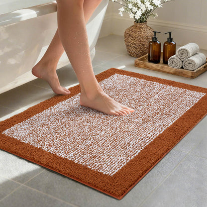 Long 2x4 Ft (48''x24'') Bathroom Rugs, Non Slip Washable Bath Mat Grey
