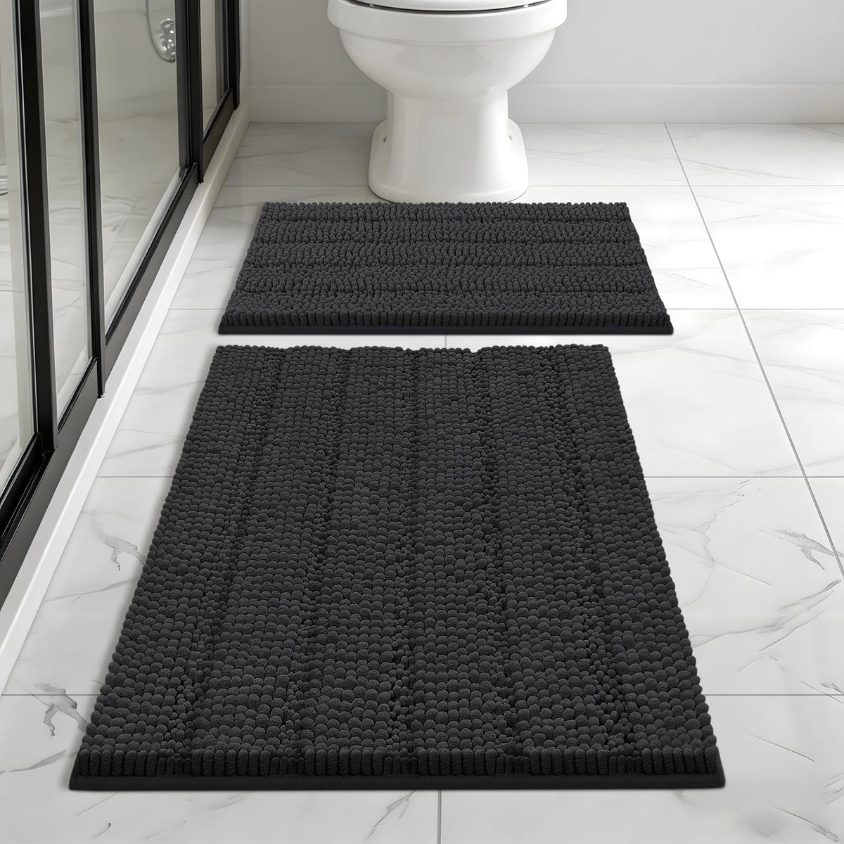 Bcoimo Bath Rug Mat,48x24 High Absorbent Latte Long Bathroom Runner Rugs