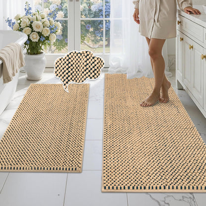 BSICPRO Bathroom Rugs Set 2 Piece, Light Blue, 20"x32" + 16"x24"