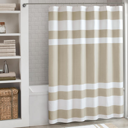 Madison Park Arbor Waffle Shower Curtain for Bathroom, 72 x 72, Beige