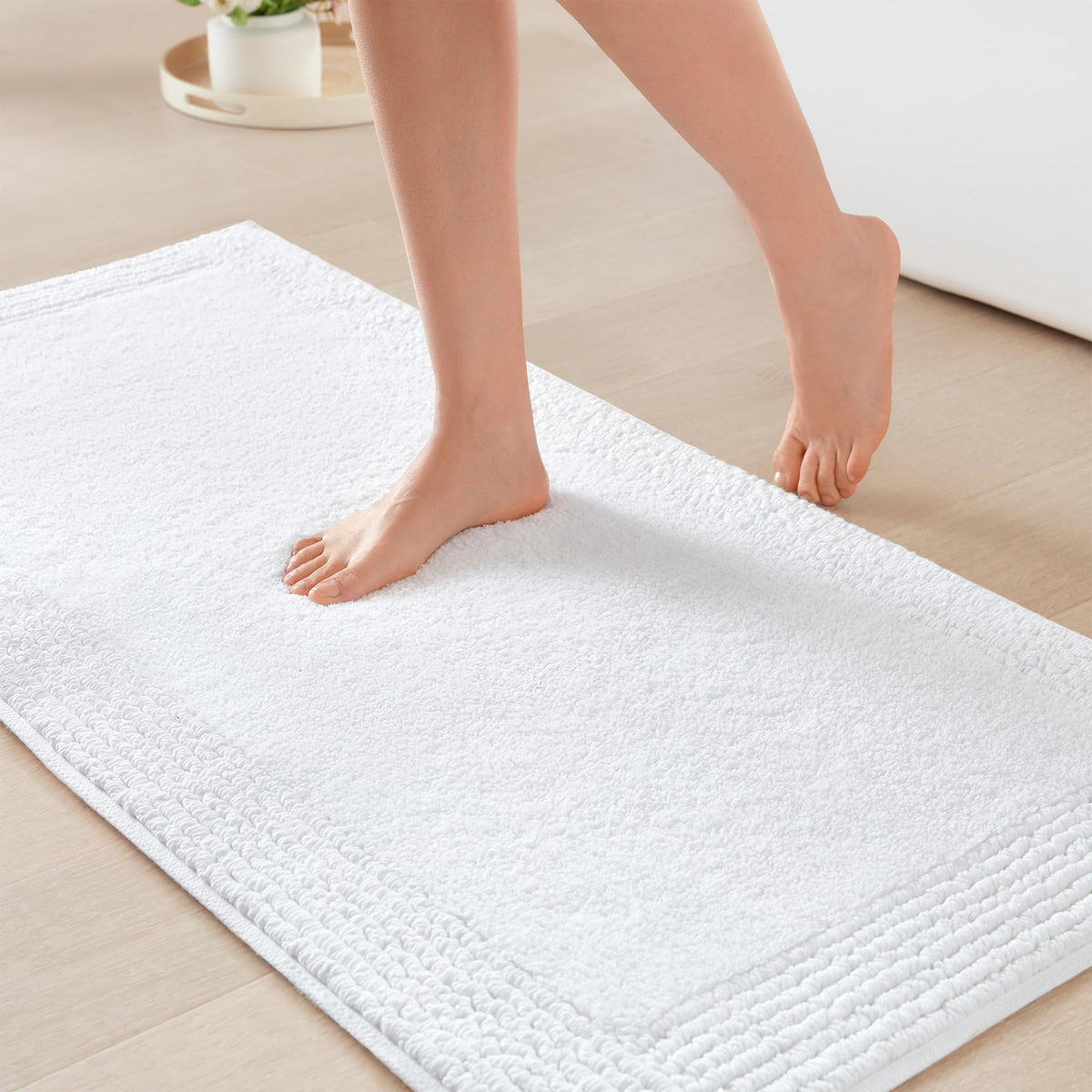 Madison Park Splendor Reversible 100% Cotton Bath Rug, 21 x 34, White