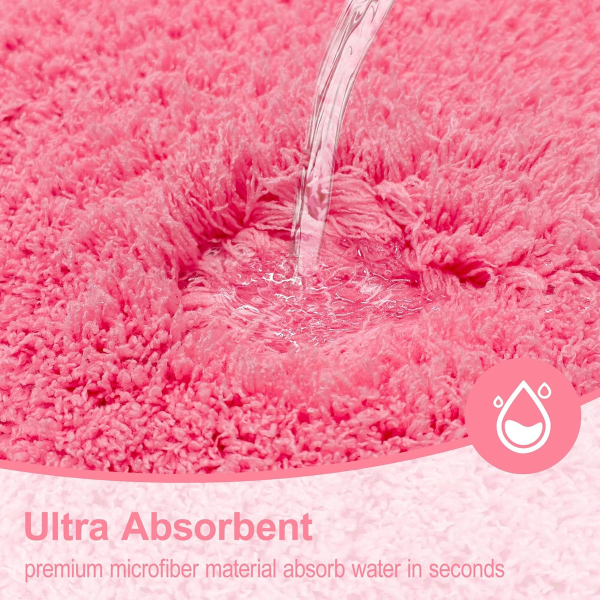 Pink Bathroom Rugs Non Slip 30"x20",Absorbent Bath Mat Quick Dry