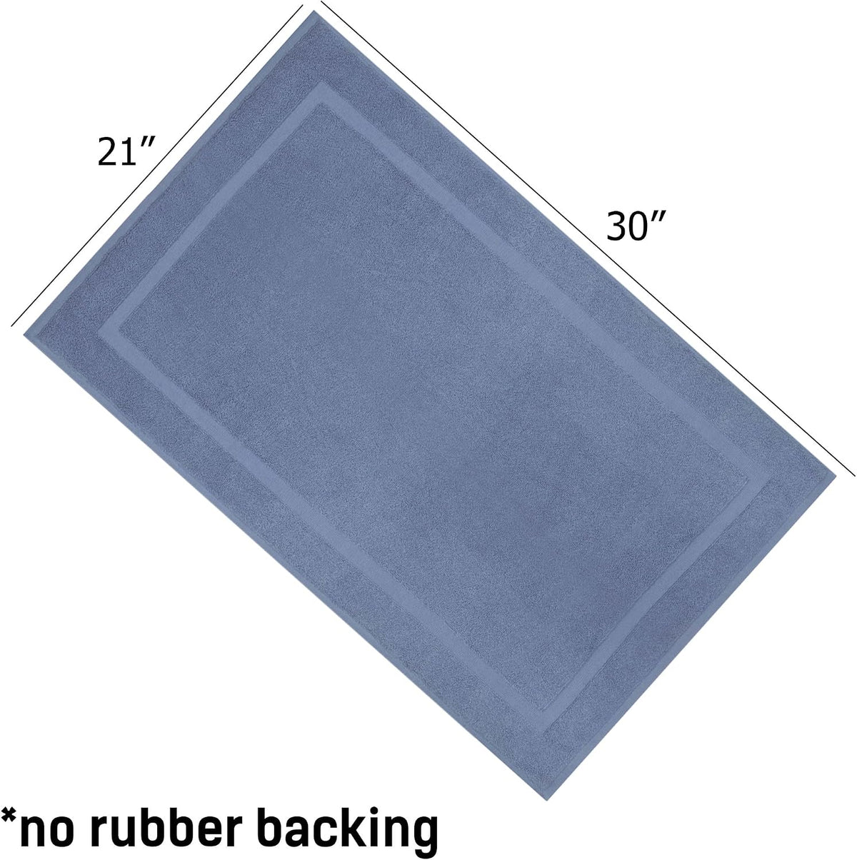 COTTON CRAFT Bath Mats - 2 Pack Tub Shower Floor Mat - 21x30- Azure Blue