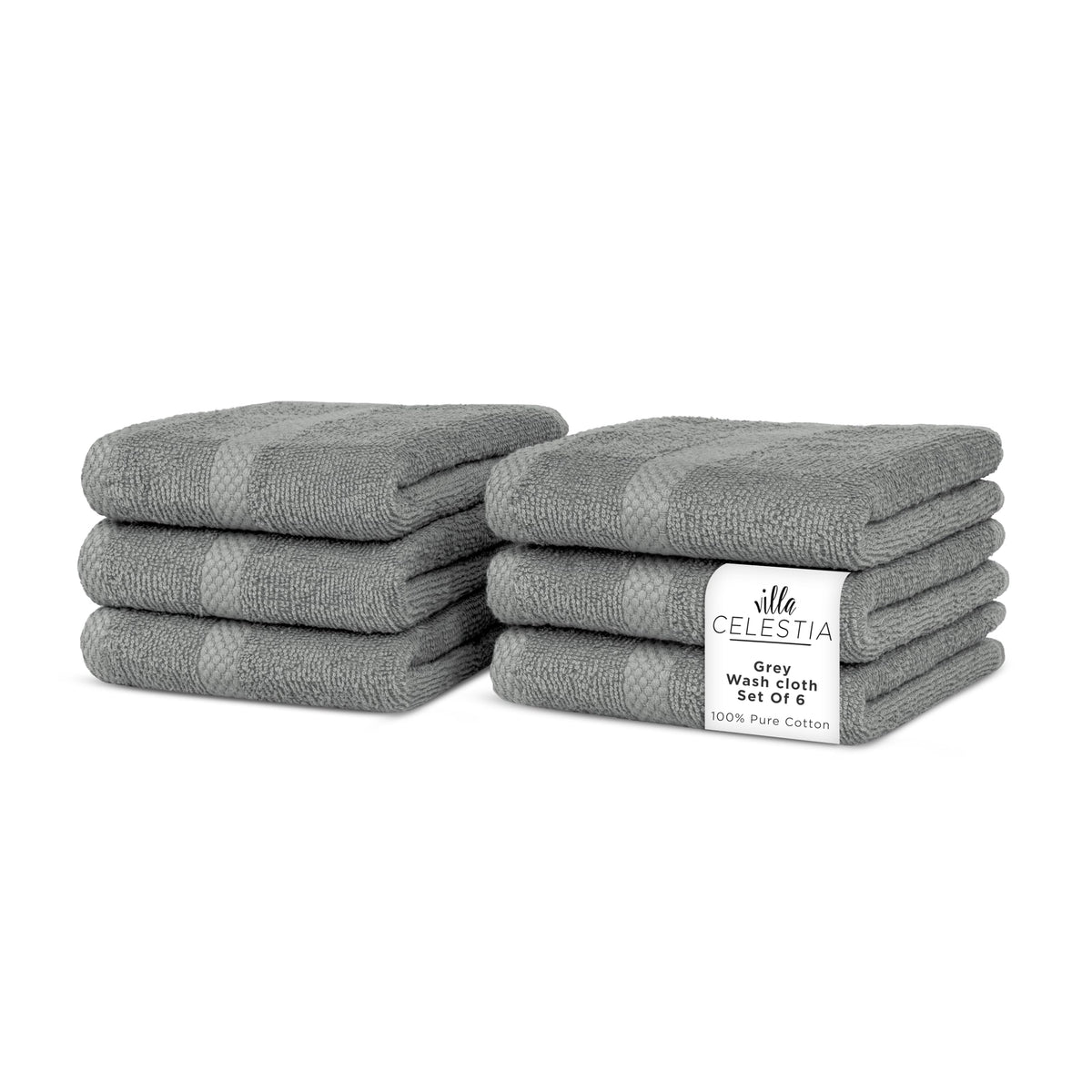 Villa Celestia 100% Cotton Bath Towel Set of 18-4 Bath Towels, 6 Hand Towels, 8 Wash Cloths, Sustainable, Soft, Highly Absorbent, Combed Cotton 18 Piece Set for Hotels, Spa, Bathroom, Dorm, Blue
