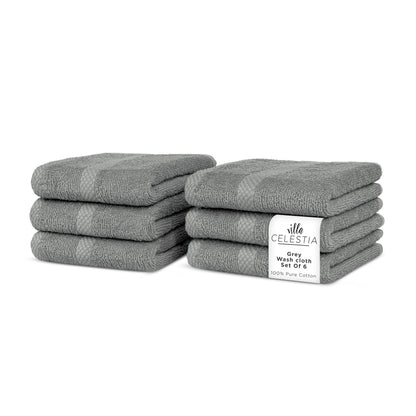 Villa Celestia 100% Cotton Bath Towel Set of 18-4 Bath Towels, 6 Hand Towels, 8 Wash Cloths, Sustainable, Soft, Highly Absorbent, Combed Cotton 18 Piece Set for Hotels, Spa, Bathroom, Dorm, Blue