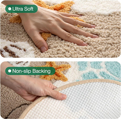 LUMI Beach Bathroom Rug Soft Microfiber Absorbent Bath Mat 22x34