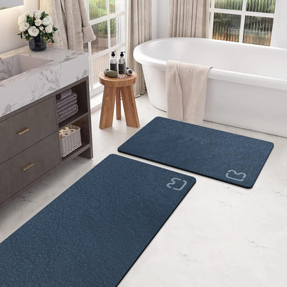 RUERYA Grey Long Bathroom Rugs Large Stone Bath Mats for Bathroom,15.7"x47"