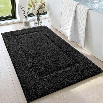 DEXI Bath Mat 36x24, Absorbent and Non Slip Bathroom Rugs, Beige