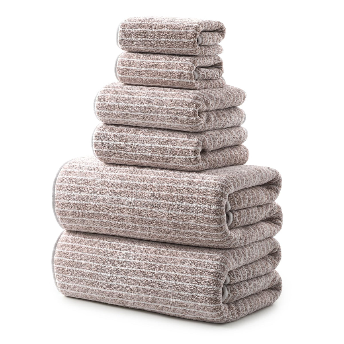REDKISS 6-Piece Microfiber Bath Towel Set, Ultra Soft, Highly Absorbent & Quick Dry, 35x70 Inch Oversized, Gray Towels for Bathroom, Spa, Gym, 2 Bath 2 Hand 2 Washcloths
