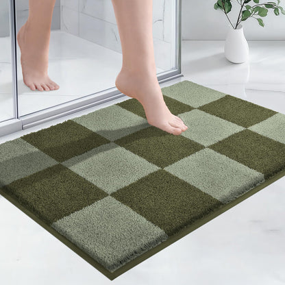PURRUGS Bathroom Rug Non-Slip Machine Washable 24" x 36", Super Absorbent and Quick-Dry Bath Mat, Extra Soft and Plush Bath Rug for Shower, Bathtub and Sink, Grayish Brown & Coffee