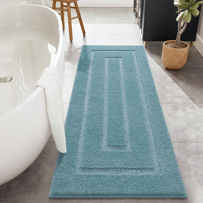 HOMORE Black Bathroom Rug 24x60 Inch Soft Absorbent Bathroom Runner Rug