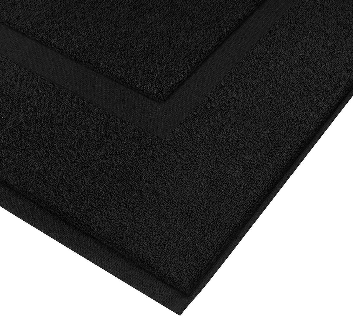 Utopia Towels Cotton Bath Mat, 21x34 in, 2 Pack, Black