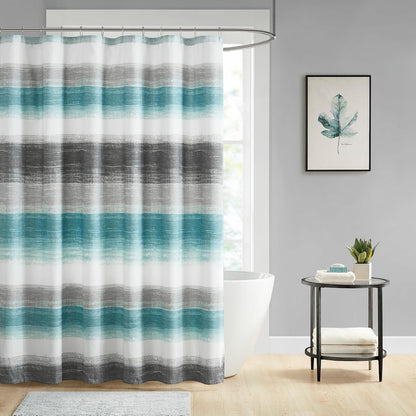 Madison Park Saben Shower Curtain for Bathroom, 72 x 72, Taupe/Black