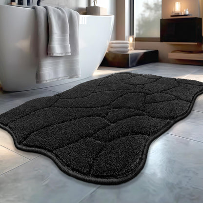 BSICPRO ‌Purple Bathroom Rugs, 24x36 Floral Bath Mats, French Rustic Style