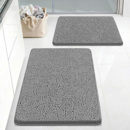 Bcoimo Bath Rug Mat,Sage Chenille High Absorbent Long Bathroom Runner Rugs