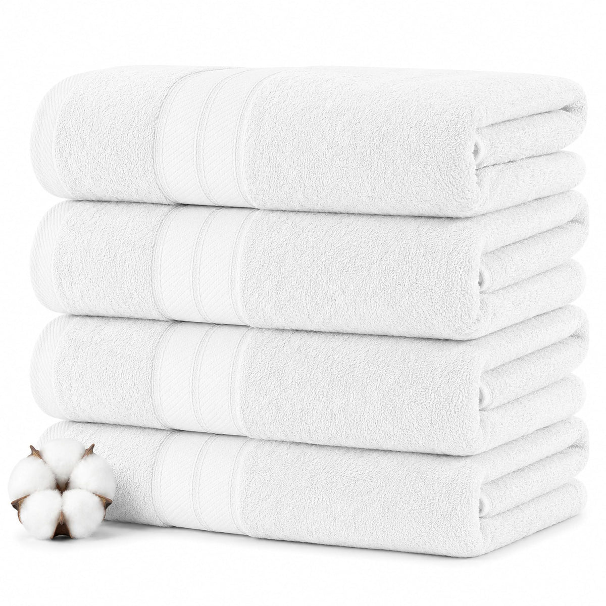 Modern Threads Spun Loft 6 Piece Bath Towel Set – 2 Bath Towels, 2 Hand Towels & 2 Washcloths – 100% Cotton, 600 GSM, Plush, Soft & Absorbent (Blush)