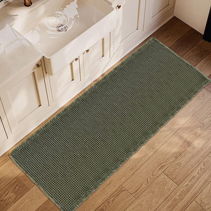 ZALL Tan Waffle Bath Mat,Super Absorbent Non Slip Bathroom Rug,Brown 18x30inch,Machine Washable Ultra Soft Floor Mats
