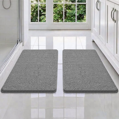Bcoimo Small Bath Rug Mat,24x17 Chenille High Absorbent Latte Bathroom Mats