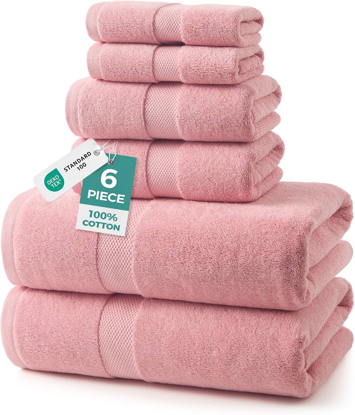 ecolook Ultra Soft 6-Piece Towel Set, 100% Cotton