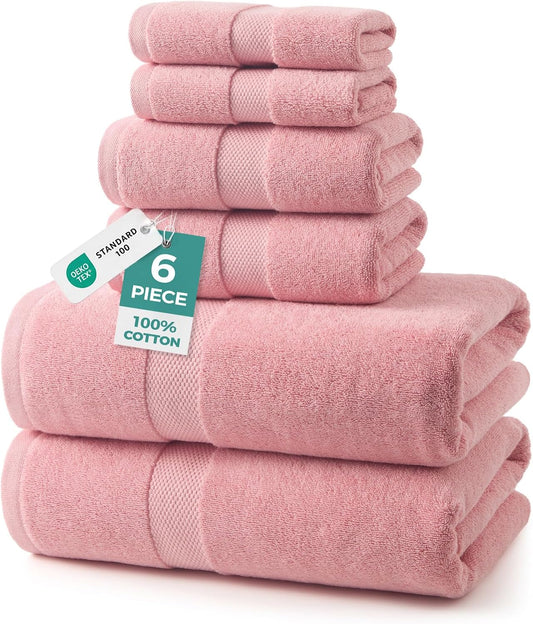 ecolook Ultra Soft 6-Piece Towel Set, 100% Cotton