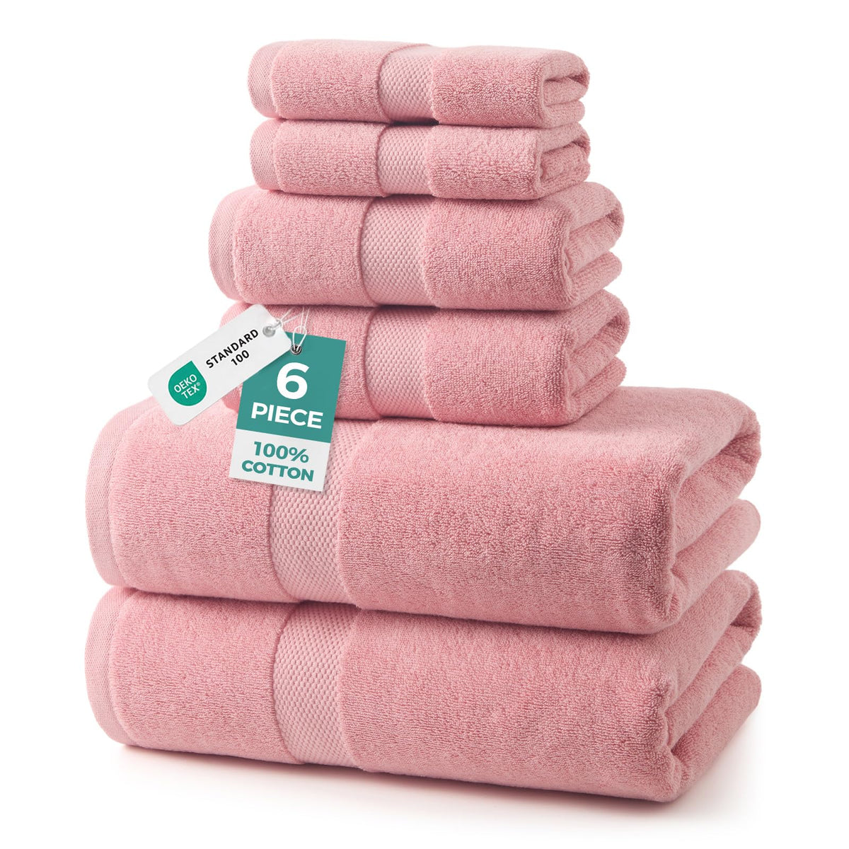 ecolook Ultra Soft 6-Piece Towel Set, 100% Cotton