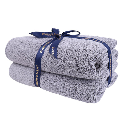 Everplush Diamond Jacquard 6 Pieces Bath Towel Set, Luxury Super Soft Oversized Towels, Highly Absorbent Diamond Jacquard Quick Dry Bath Towel for Bathroom Navy Blue Towel Set