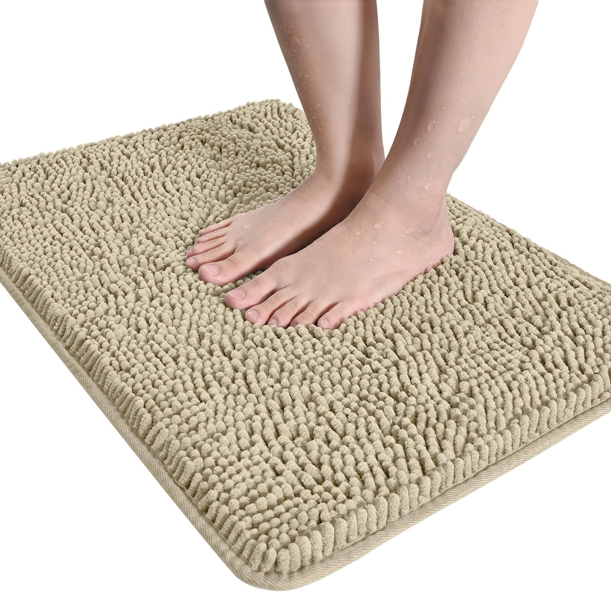 LOCHAS Luxury Bathroom Rug Shaggy Bath Mat 24 x 60 Inch, Gray