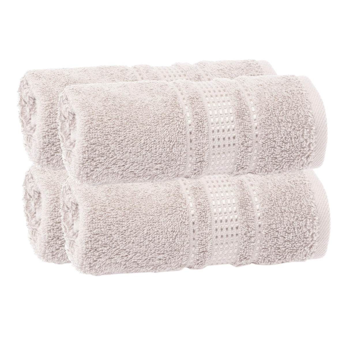 Melissa Linen Fingertip Towels 4 Pack, 100% Turkish Cotton, Small Hand Towels for Body and Face, 12 x 18 in, Soft and Absorbent, Quick Dry, Aqua Green (Light Teal/Seafoam)