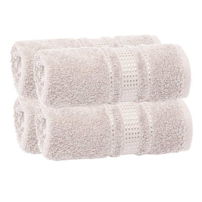 Melissa Linen Fingertip Towels 4 Pack, 100% Turkish Cotton, Small Hand Towels for Body and Face, 12 x 18 in, Soft and Absorbent, Quick Dry, Aqua Green (Light Teal/Seafoam)