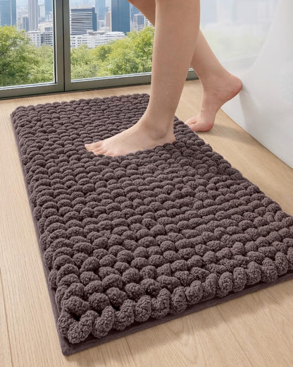 DEXI Bathroom Rugs 36x24, Non Slip Washable Chinelle Bath Mat, Taupe