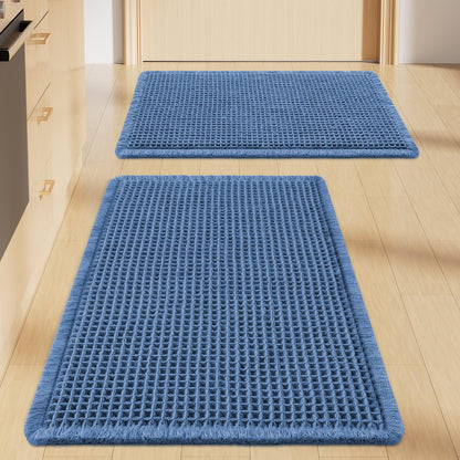 Smiry Waffle Bathroom Rugs Sets 2 Piece (30x20+24x16, Brown)