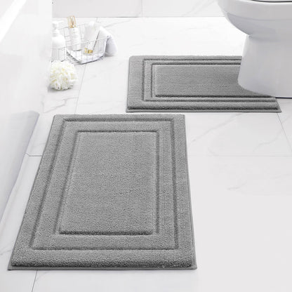 HOMEIDEAS Fall Bathroom Rugs Sets, 2 Piece Soft Bath Mat Burnt Orange