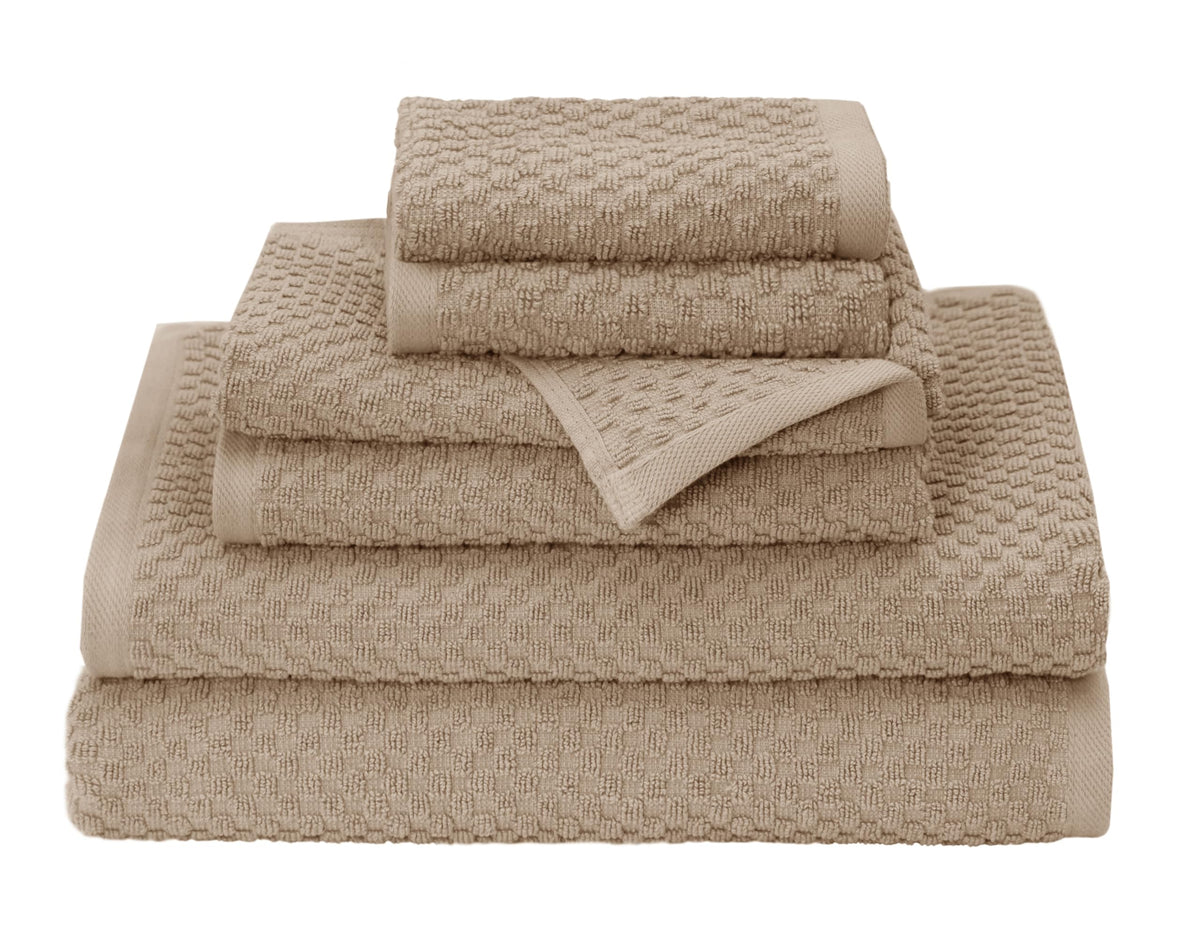COTTON CRAFT Euro Spa Waffle Weave Bath Towels - Set of 4 Grey Towels