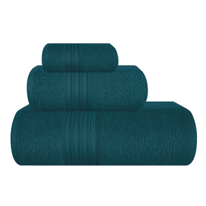 BOUTIQUO 6 Pack Cotton Towel Set, Contains 2 Bath Towels 28x55 inch, 2 Hand Towels 16x24 inch & 2 Wash Coths 12x12 inch, Ideal Everyday use, Ultra Soft Compact & Lightweight - Purple