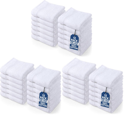 Utopia Towels 12 Pack Premium Wash Cloths Set, 12 by 12 Inches, 100% Cotton Ring Spun, Highly Absorbent and Soft Feel Essential Washcloths for Bathroom, Spa, Gym, and Face, Grey