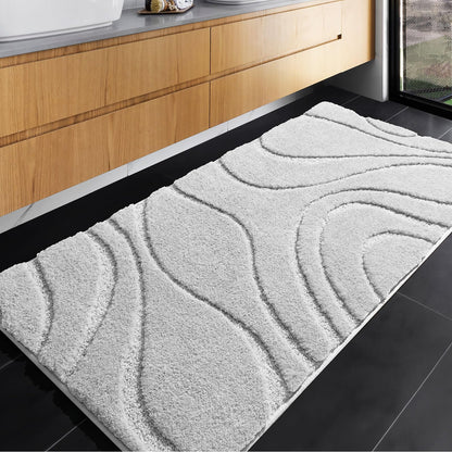 DEXDE Bathroom Rugs Runner 24x60 Long Non-Slip Bath Mats Floor Shower Gray