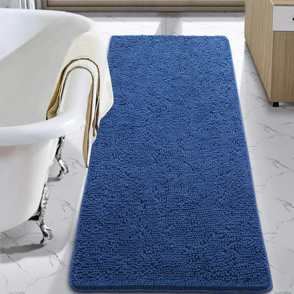 LOCHAS Luxury Bathroom Rug Shaggy Bath Mat 24 x 60 Inch, Gray