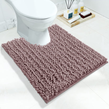 Yimobra Bathroom Rugs Non Slip Washable 32x20 Inch - Ultra Soft Absorbent Chenille Bath Mat, Quick Dry Shaggy Floor Carpet for Tub Shower, Gray Home Decor Accessories