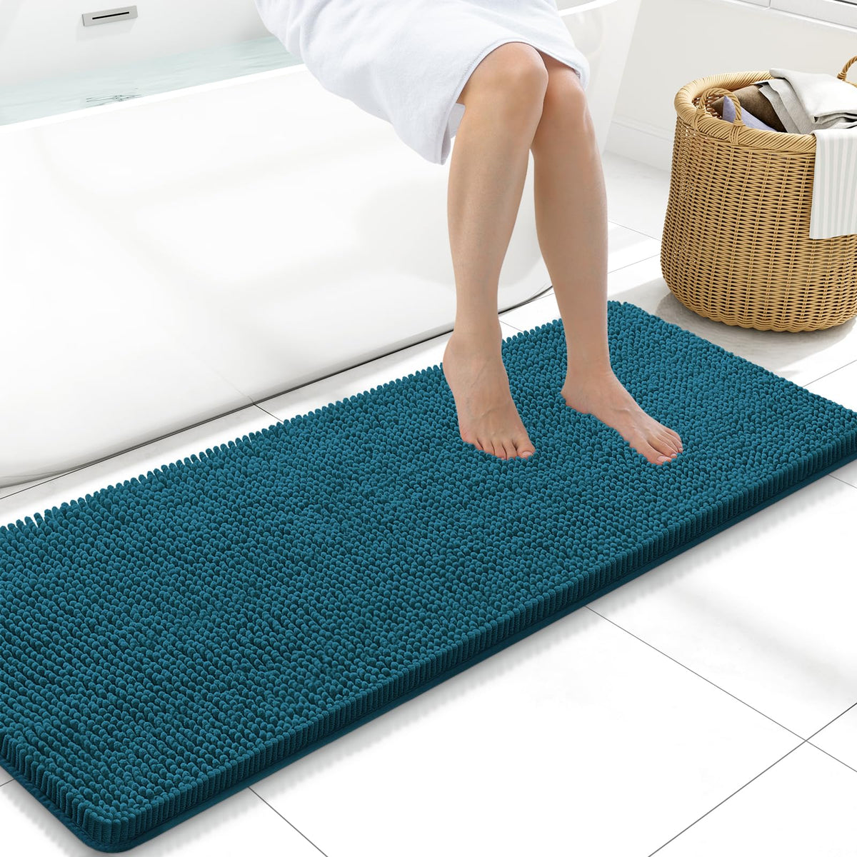 Arotive Bathroom Rugs 24x16, Soft Absorbent Shaggy Chenille Bath Rugs