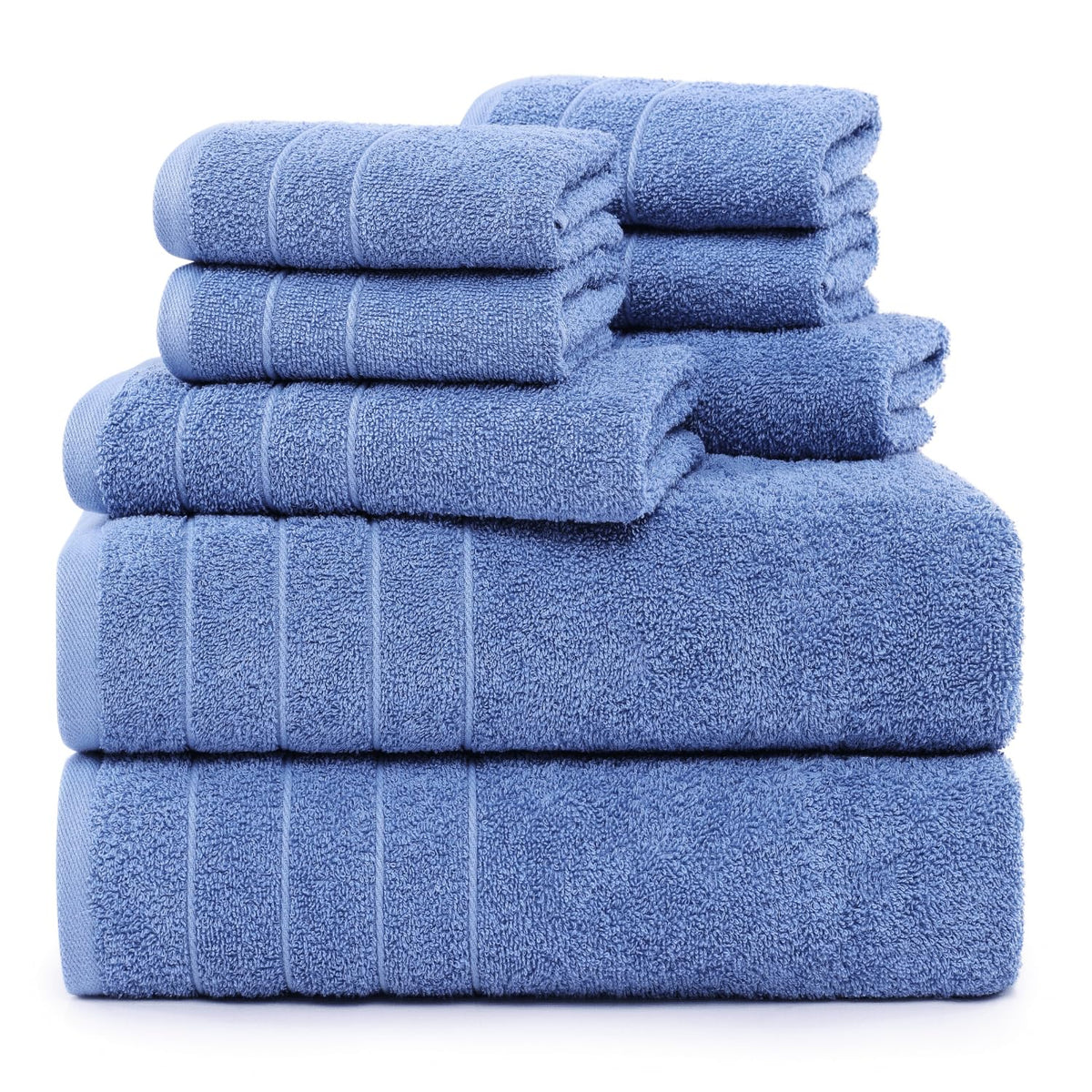 Casa Platino Towel Set Soft Absorbent Quick Dry 100% Cotton - Cool Grey