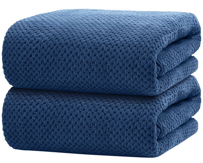HOMEXCEL Black Waffle Bath Towels Set of 4 Pack, Waffle Towels for Bathroom