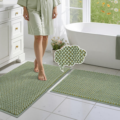 BSICPRO Bathroom Rugs Set 2 Piece, Light Blue, 20"x32" + 16"x24"