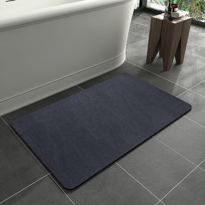 MontVoo -Bath Mat-Rubber Backing Non SlipThin Bathroom Rugs Fit Under Door- Quick Dry Absorbent Faux Suede Surface Grey Bathroom Floor Mats-Shower Rug for in Front of Bathtub Shower Gray 16x24