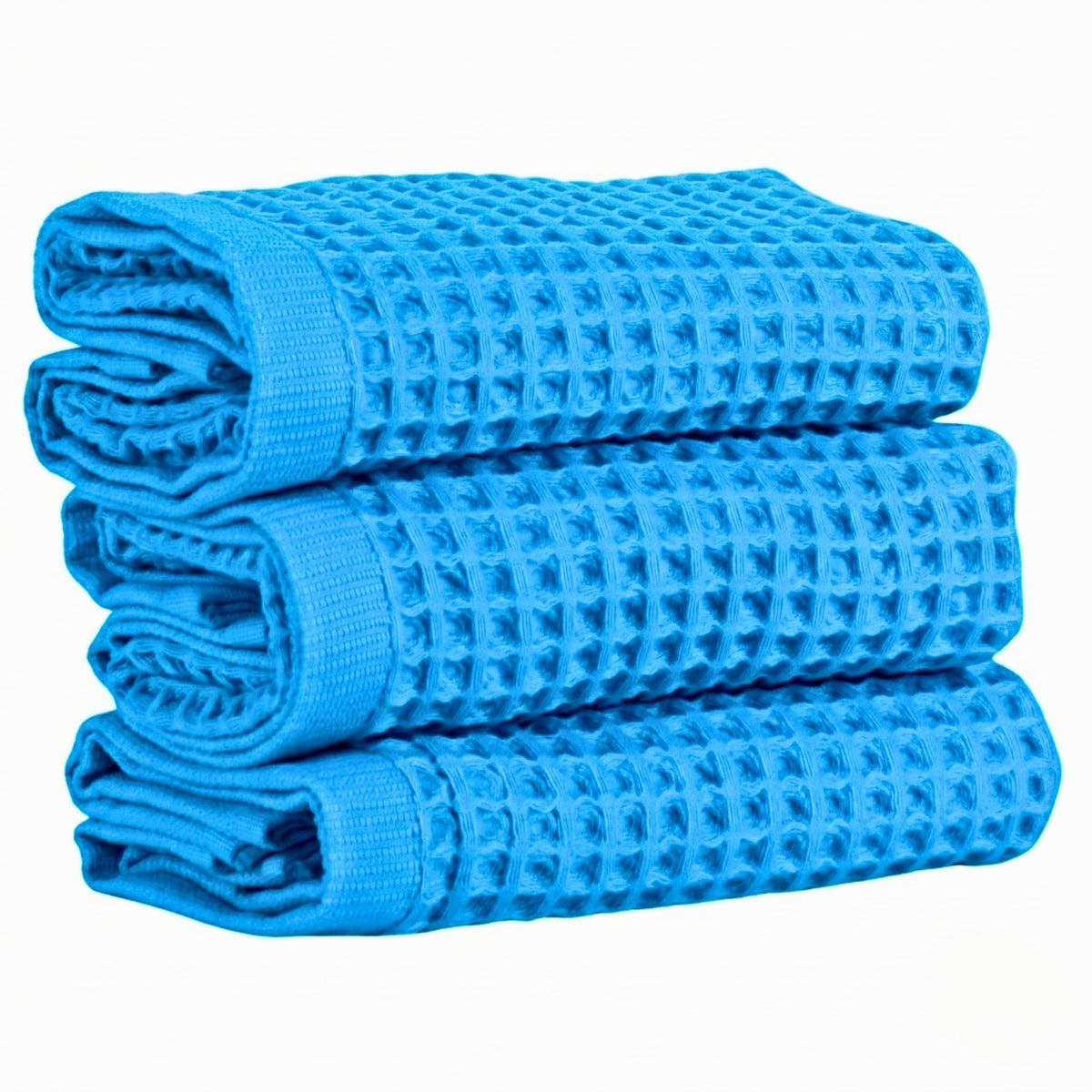 PÜSKÜL Natural 100% Turkish Cotton Waffle Hand and Kitchen Towels Set of 3