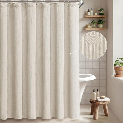 Cream Boho Cotton Shower Curtain Arch,72" W x 72" L